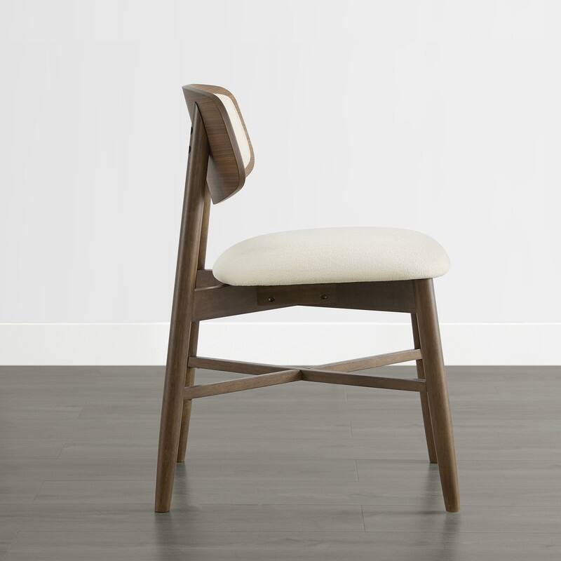 Spruce & Spring Mid-Century Upholstered Dining Chair with Solid Wood Frame