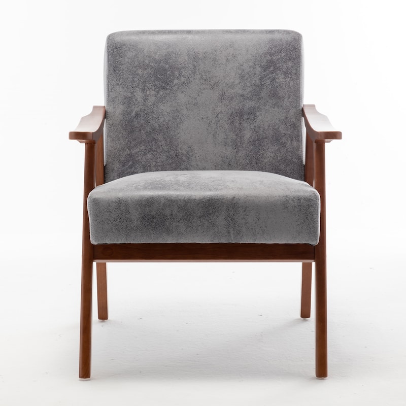 Extra-Thick Backrest Accent Chair with Solid Wood Frame