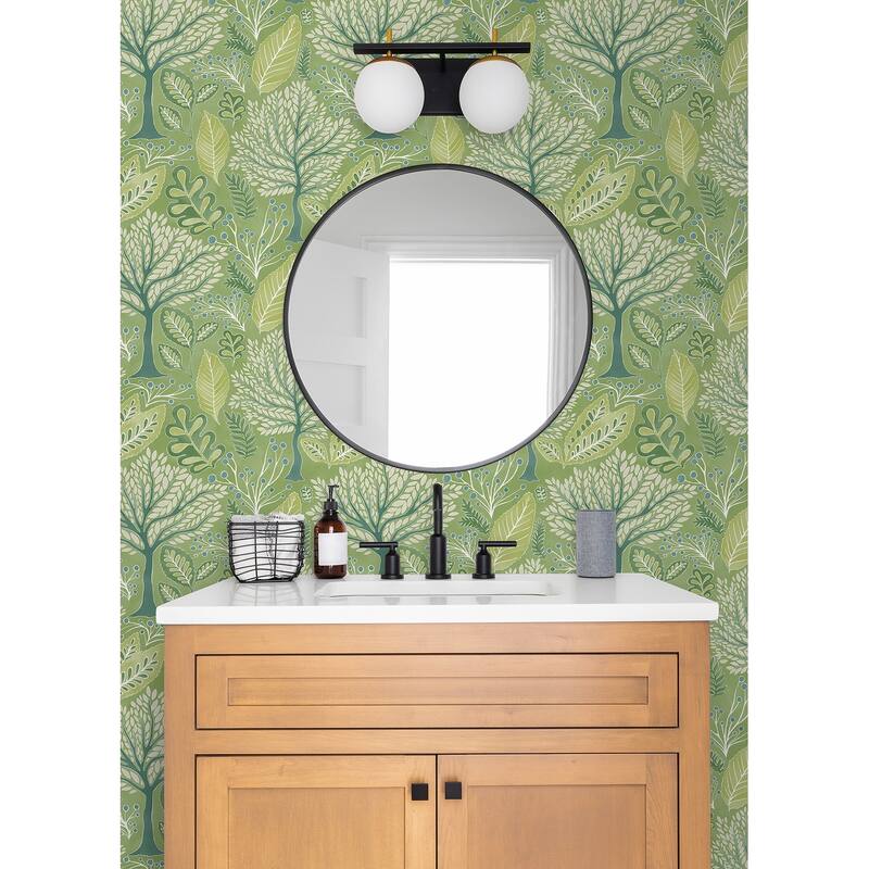 Advantage Kiah Green Forest Wallpaper