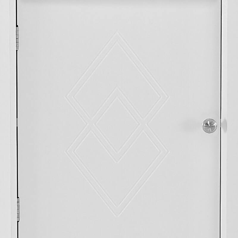 Modern Wooden Corner Tall Bathroom Storage Cabinet with Metal Handles
