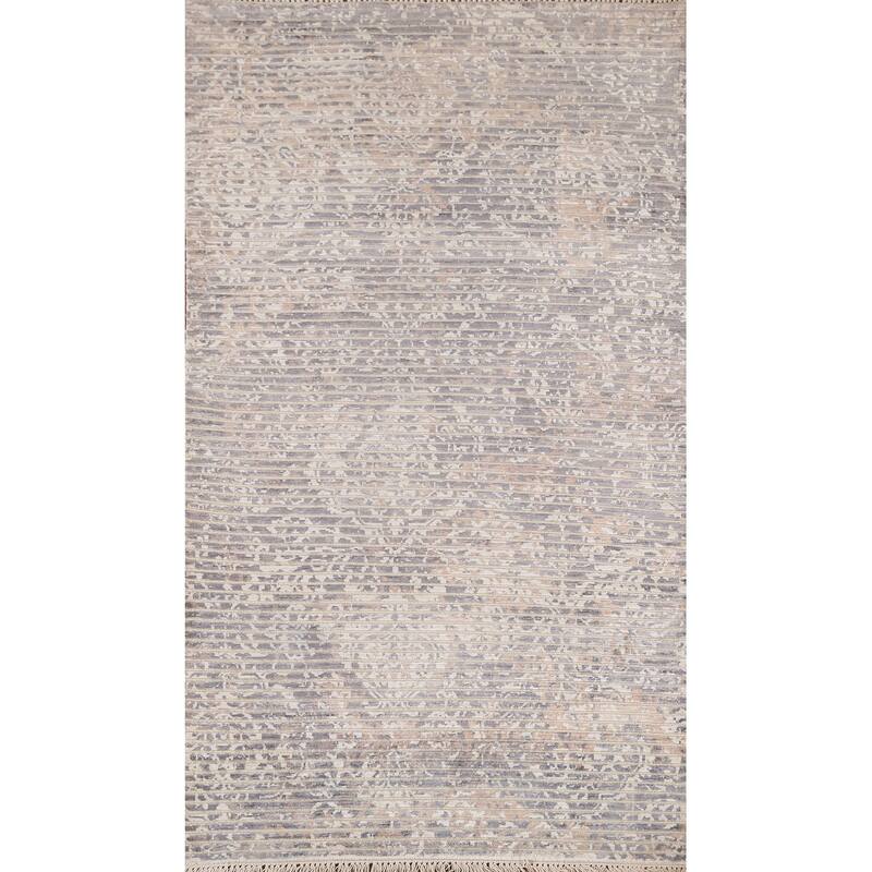 Abstract Modern Indian Accent Rug Handmade Wool Carpet - 2'11"x 5'1"