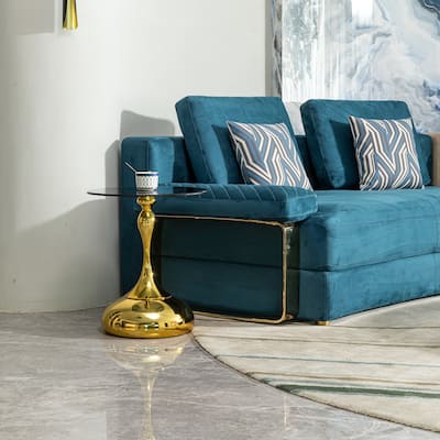 small round side table for small space ,Cocktail Table,,Small Coffee Table, end table, tempered glass top