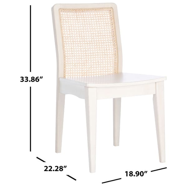 SAFAVIEH Benicio Coastal Rattan Dining Chair (Set of 2) 18.9" W x 22.