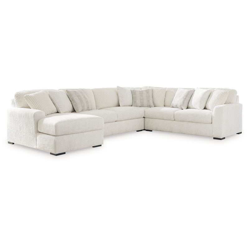 Signature Design by Ashley Chessington Ivory 4-Piece Sectional with Chaise - 152"W x 106"D x 40"H