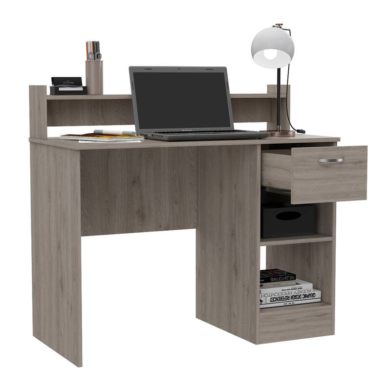 Writing Computer Desk , Multiple Shelves, One Drawer
