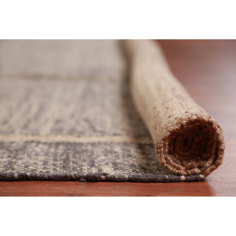 Hand Woven Oriental 100% Jute Carpet Southwestern Modern Purples Kilim Area Rug - 13' 1'' X 10' 6''