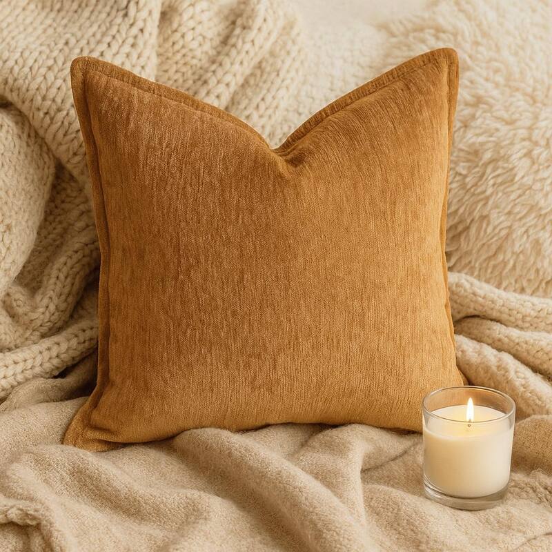 Velvet Throw Pillow - Luxe Mocha Shine with a Soft, Glimmering Finish