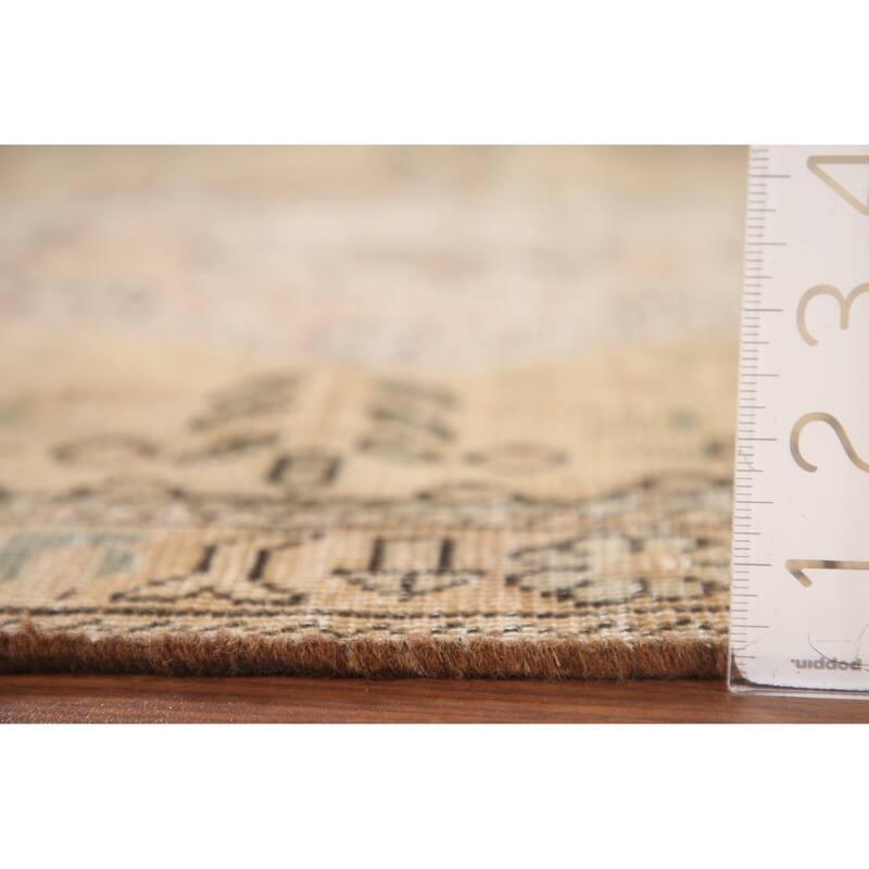 Hand Knotted Oriental 100% Wool Carpet Traditional Floral Yellow & Gold Tabriz Area Rug - 4' 8'' X 3' 1''