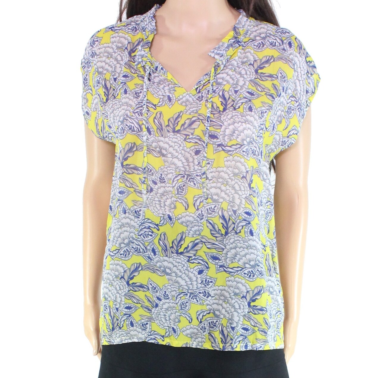 Shop Masai Women S Top Corn Yellow Size Small S Knit Floral Print