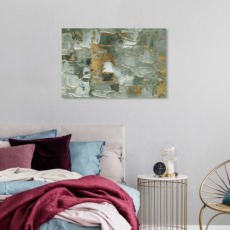 Wynwood Studio Canvas Abstract Sage Morning Green and Emerald Modern & Contemporary Wall Art Canvas Print - 24 x 36