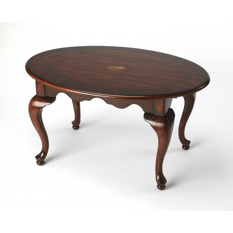HomeRootsTraditional Traditional Cherry Oval Coffee Table - 37.75