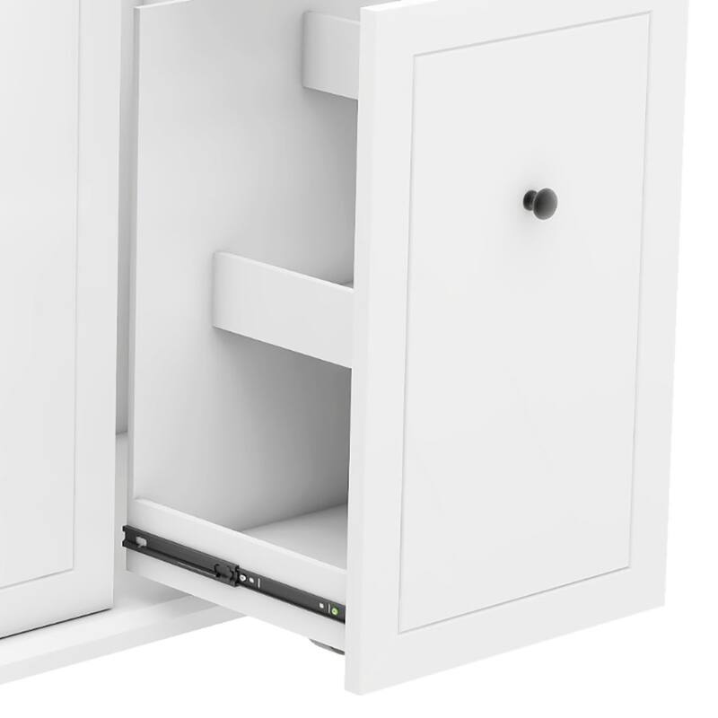 Modern Stylish Wooden Storage Kitchen Island Cart with a Drop Leaf