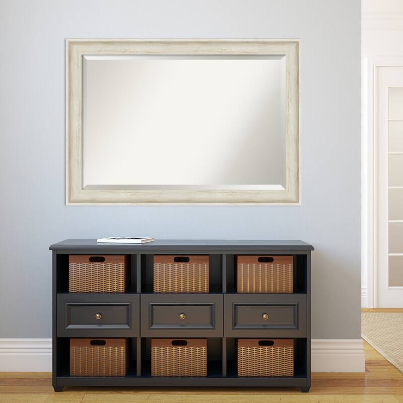 Beveled Bathroom Wall Mirror - Regal Birch Cream Frame - Regal Birch Cream