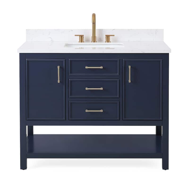 42" Tennant Brand Felton Navy Blue Finish Single Sink Bathroom Vanity