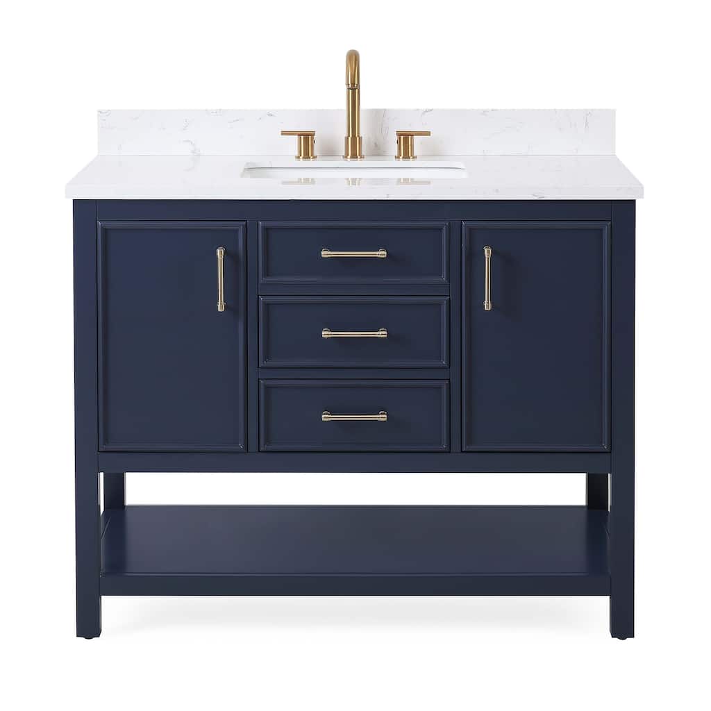 42" Tennant Brand Felton Navy Blue Finish Single Sink Bathroom Vanity