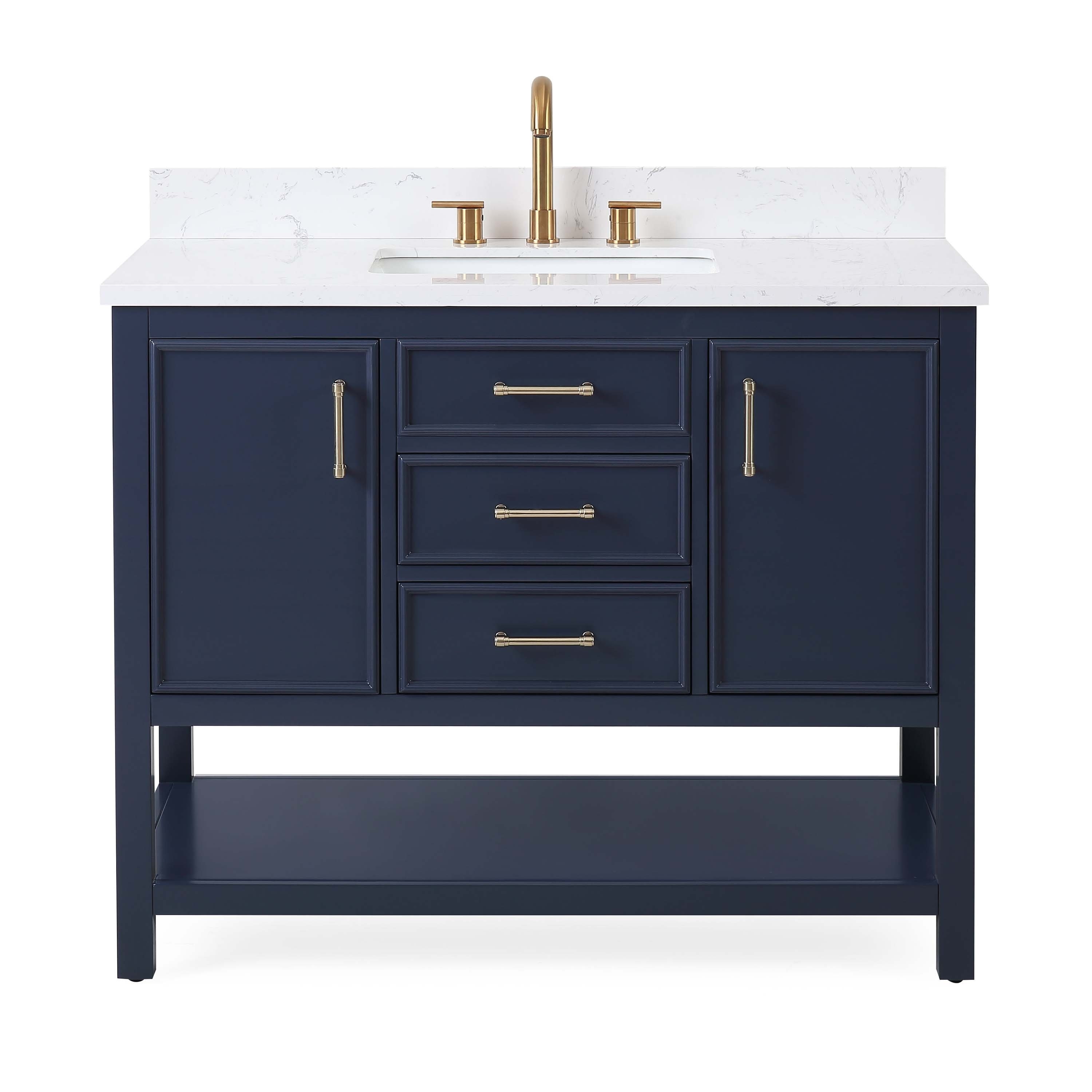 42" Tennant Brand Felton Navy Blue Finish Single Sink Bathroom Vanity