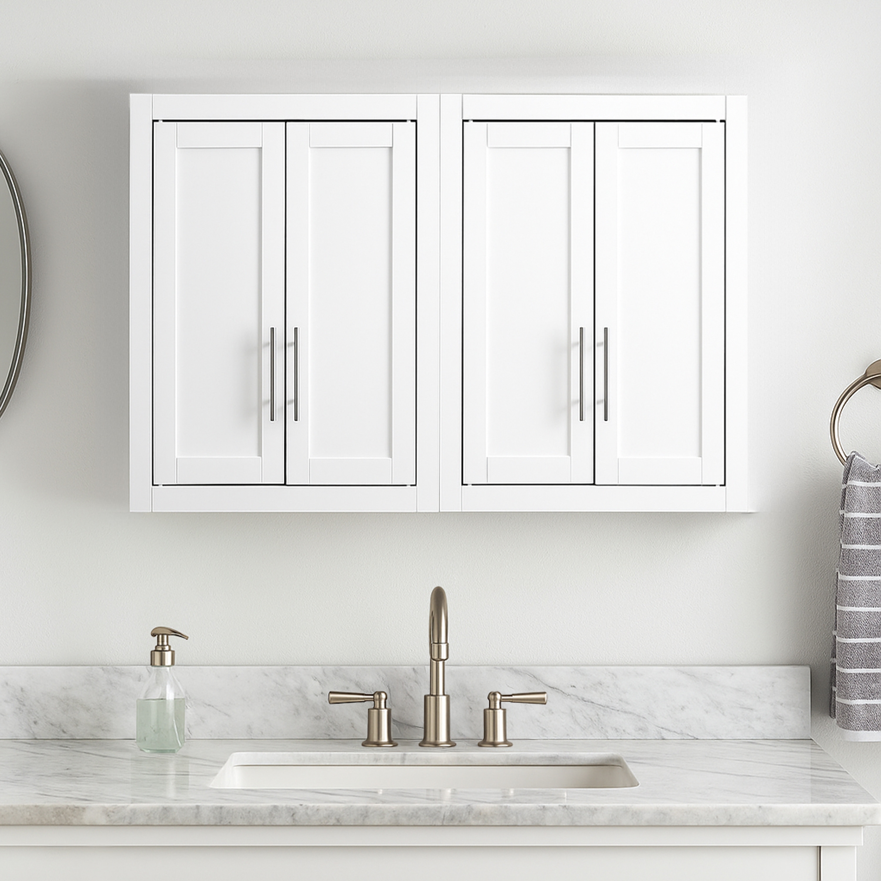 Crosley Savannah 2Pc Wall Storage Cabinet White
