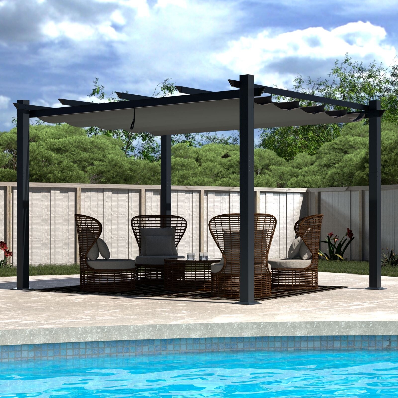 VEIKOUS 12' x 16' Premium Outdoor Aluminum Pergola Gazebo with