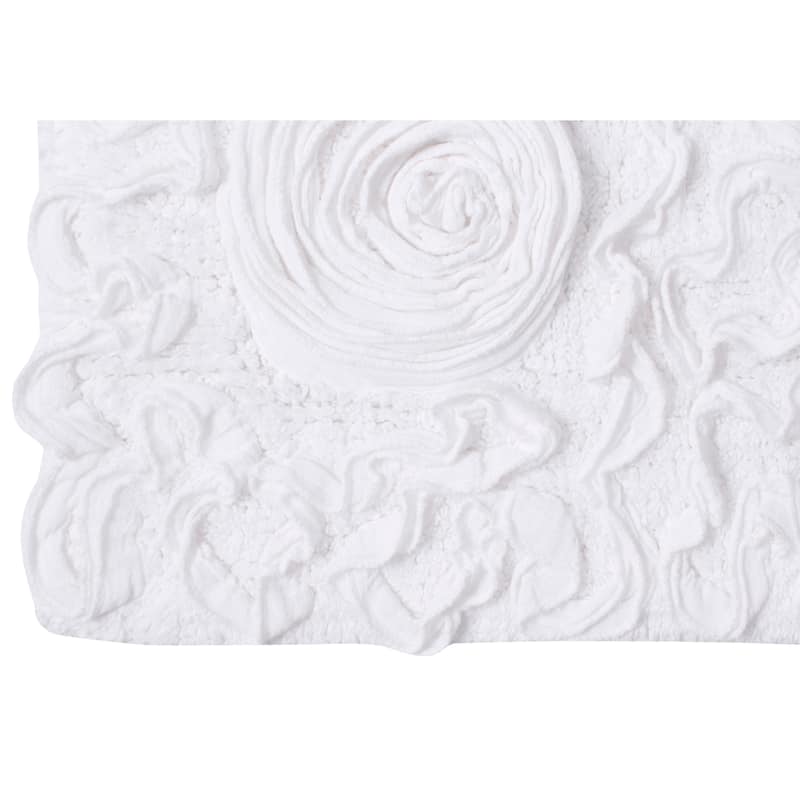 Bell Flower Bathroom Rug, Cotton Soft, Water Absorbent Bath Rug, Non Slip Shower Rug Machine Washable 24"x40" Rectangle
