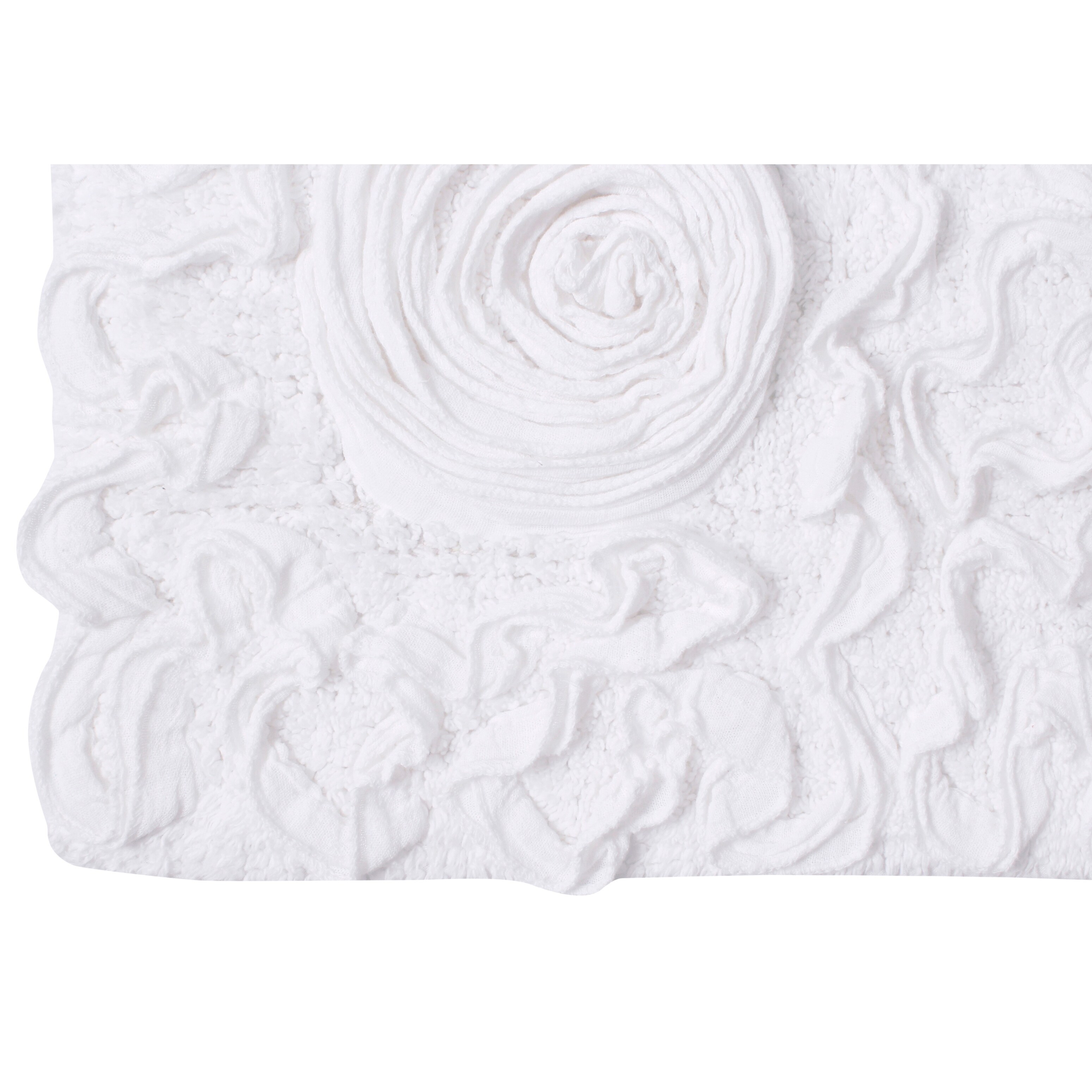 Bell Flower Collection 100% Cotton Non-Slip Bathroom Rug-image