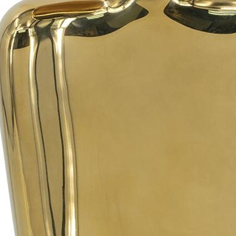 8" Gold Ceramic Modern Abstract Table Vase - 5.90