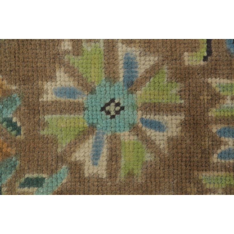 Hand Knotted Oriental 100% Wool Carpet Traditional Floral Beige & Ivories Tabriz Area Rug - 11' 0'' X 8' 1''