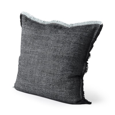 HomeRoots 20" Gray Linen Throw Pillow Cover