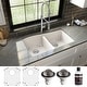 preview thumbnail 2 of 64, Karran Undermount Quartz 33 in. 50/50 Double Bowl Kitchen Sink Kit