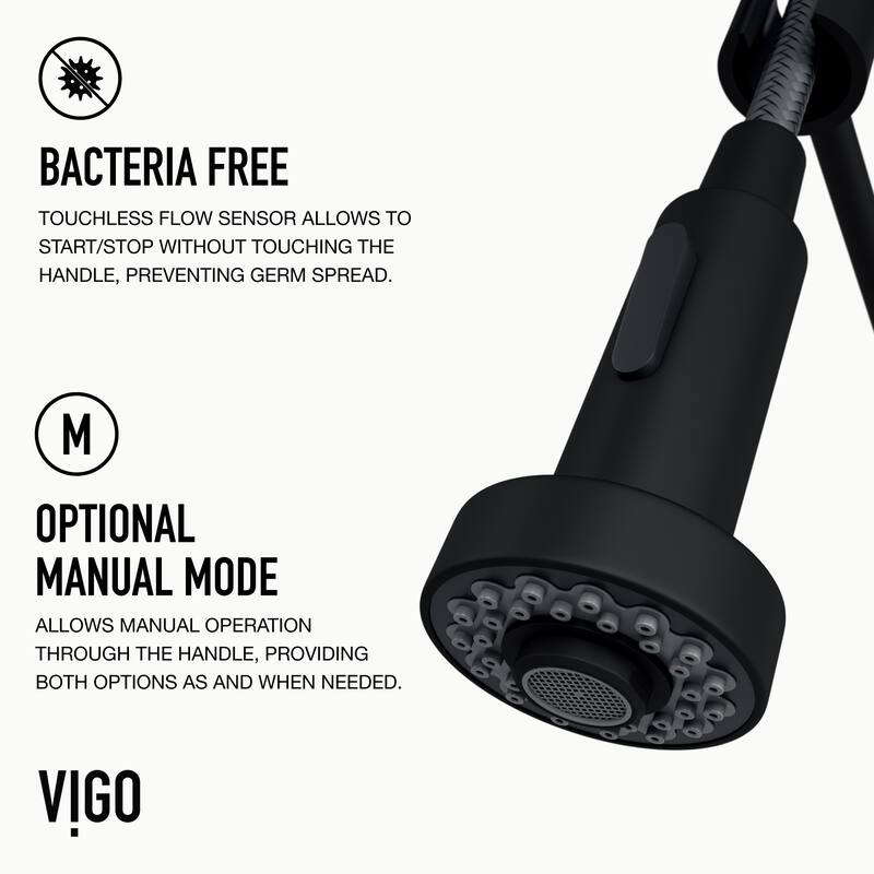 VIGO Edison 19" H Single Handle Pull-Down Sprayer Kitchen Faucet Set with Touchless Sensor