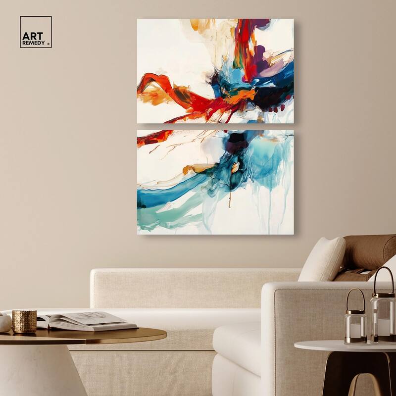 Vibrant Palette I Canvas Set of 2 by Art Remedy, Gallery Wrapped