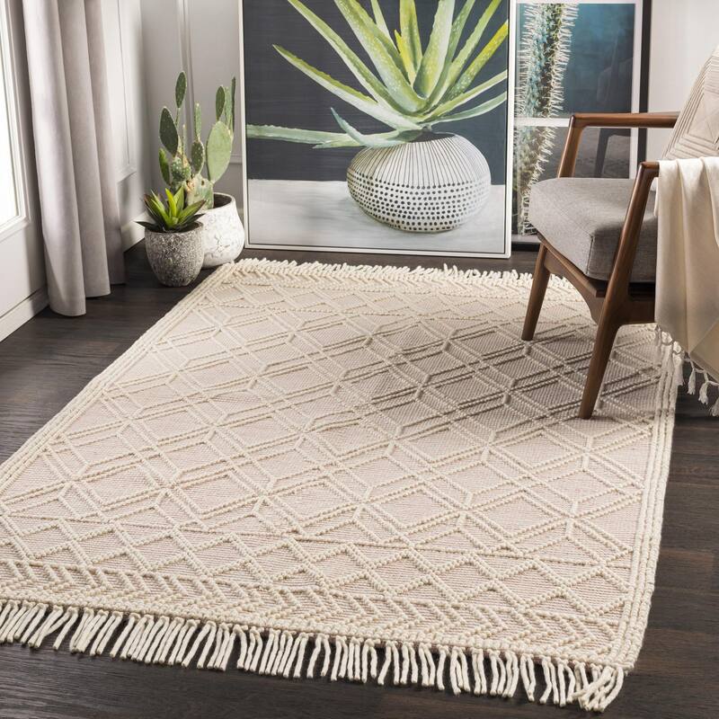 Livabliss Casa DeCampo Farmhouse Diamond Area Rug - 5' x 7'6" - Pink