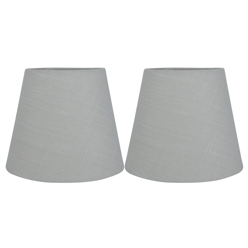 Meriville Linen Clip On Chandelier Lamp Shades, 4-inch by 6-inch by 5-inch