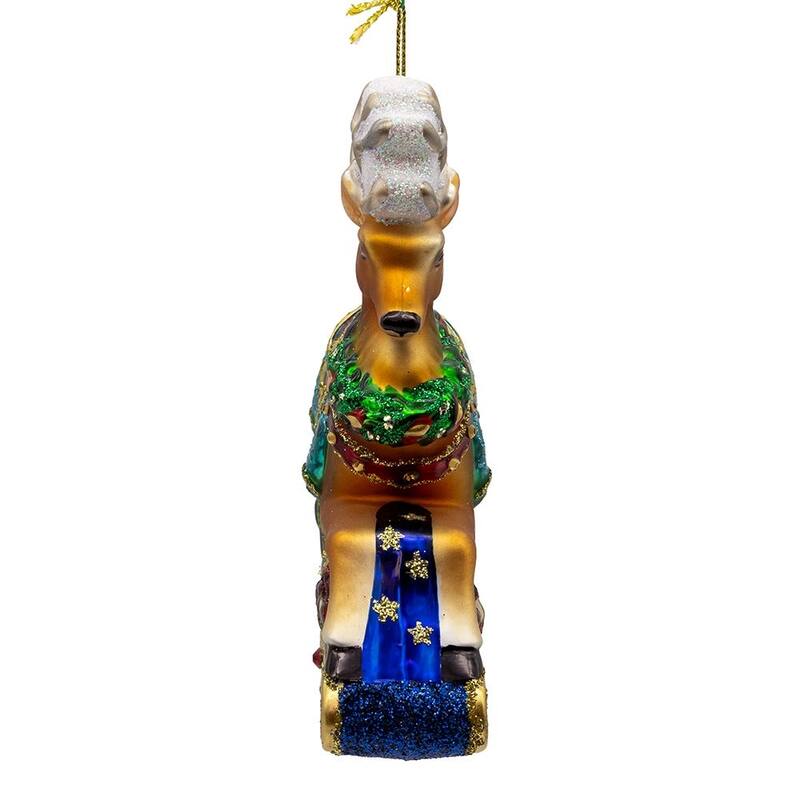 Kurt Adler 5.5-Inch Bellissimo Glass Rocking Deer Ornament
