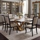 preview thumbnail 32 of 75, Voren Modern Rectangular Dining Table, Sintered Stone/Tempered Glass Top & Stainless Steel Gold Finish Pedestal Base