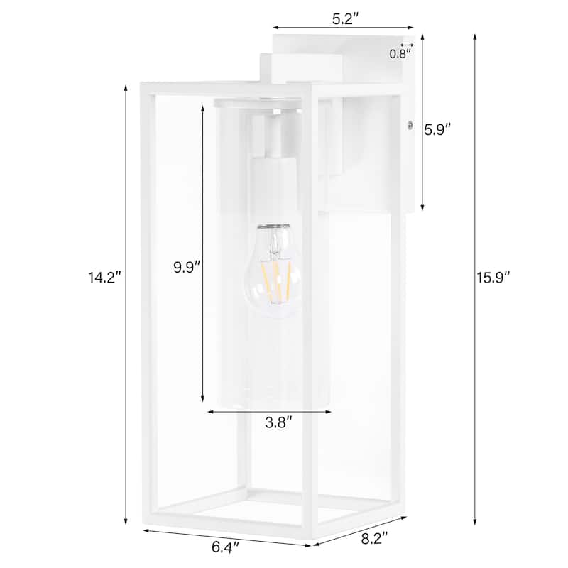 2-Pack Industrial Metal Outdoor Wall Lantern