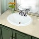 preview thumbnail 9 of 7, Highpoint Collection White Oval Porcelain Vitreous China Drop-in Vanity Sink