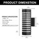 preview thumbnail 7 of 5, YANSUN 11.81 in. 2-Light Black Cylinder Modern E26 Base LED Indoor/Outdoor Porch Light Wall Lantern Sconce - 11.81 in.