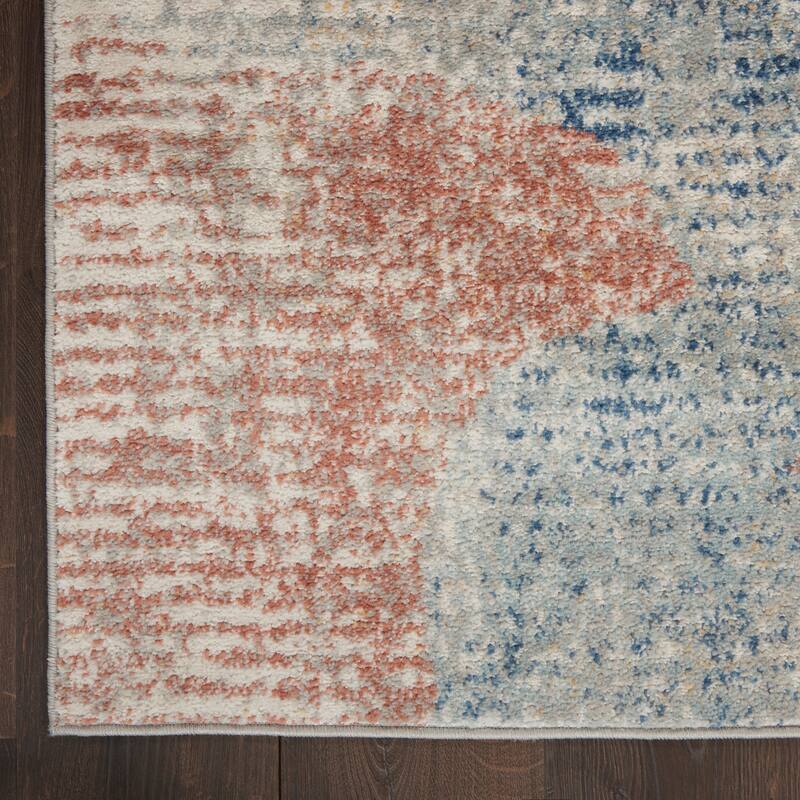 Nourison Concerto Abstract Distressed Ivory Multicolor Area Rug