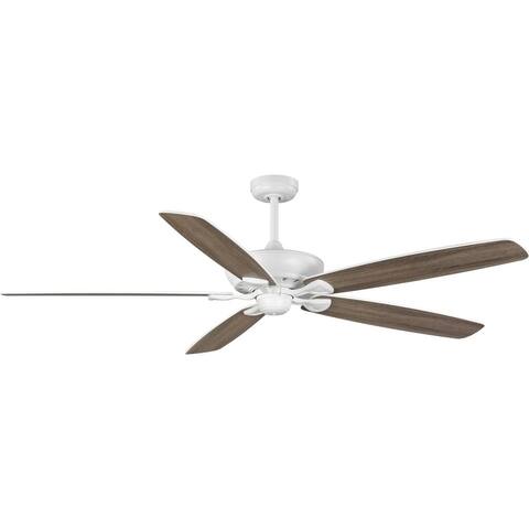 Kennedale Collection 72-Inch Five-Blade DC Motor Transitional Ceiling Fan Driftwood Matte White - 72 in x 72 in x 18 in