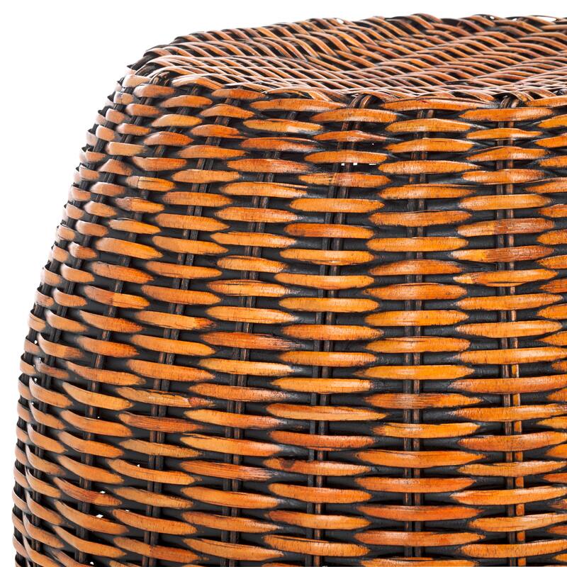 SAFAVIEH Zemrije Brown/ Multi Stool - 17Wx17Dx18H
