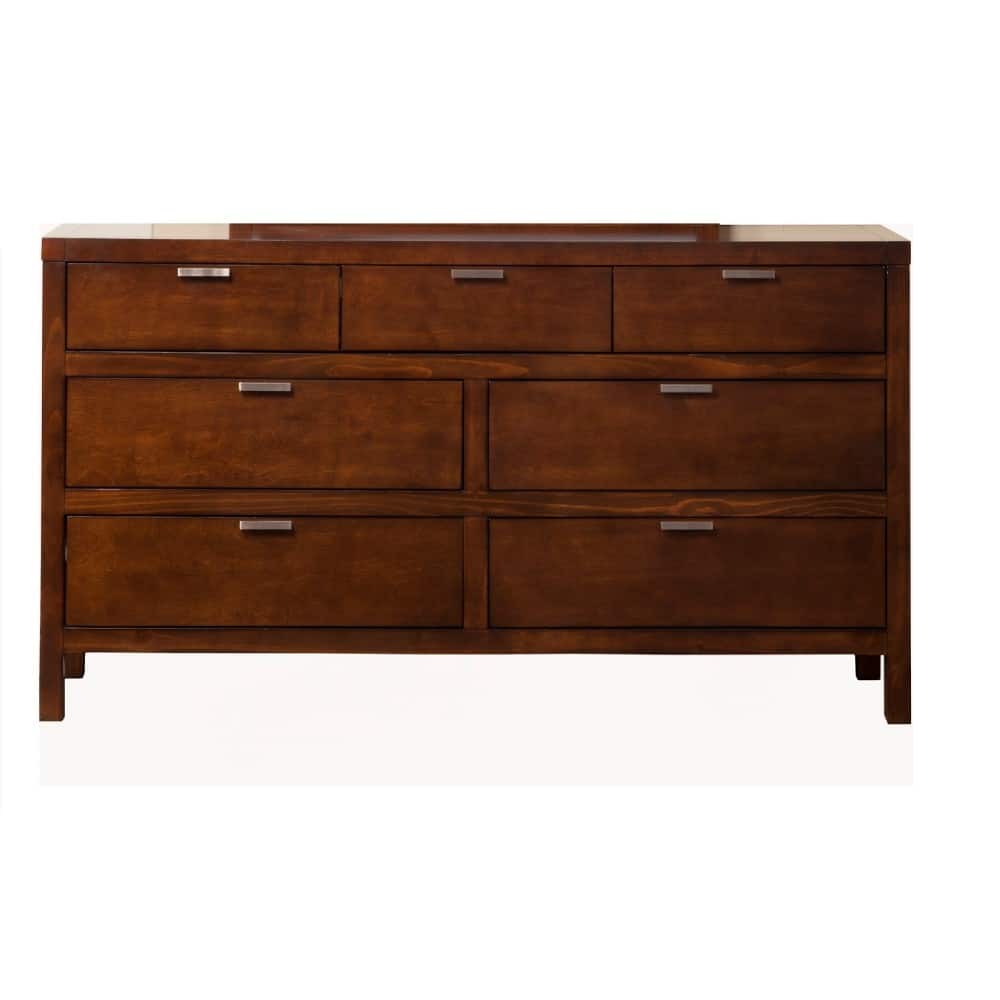 Sprucely Trimmed Select Solids & Veneer Dresser, Brown