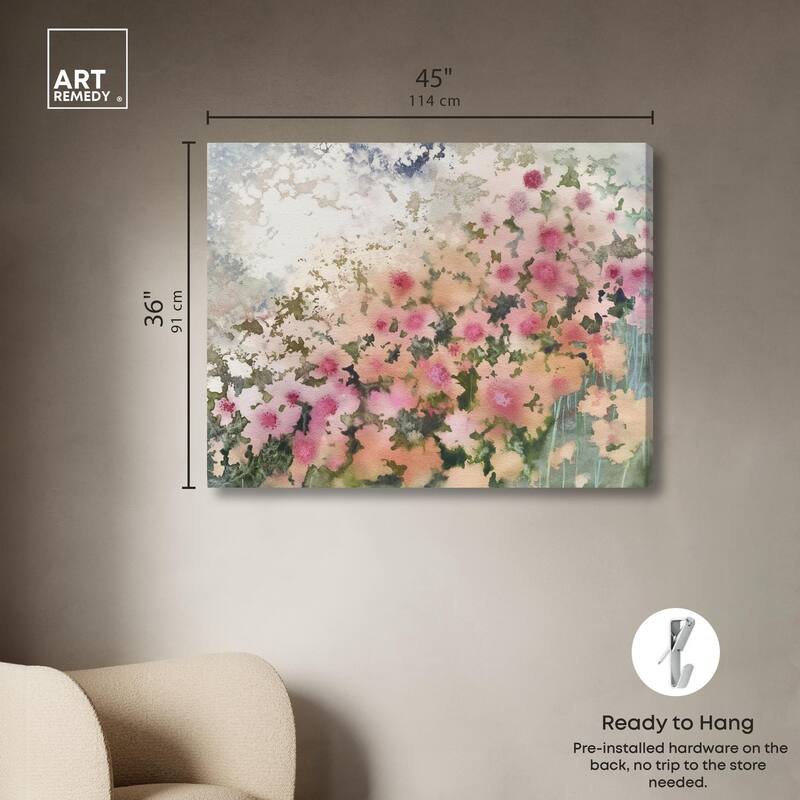 Roseate Remnants Canvas by Art Remedy, Gallery Wrapped