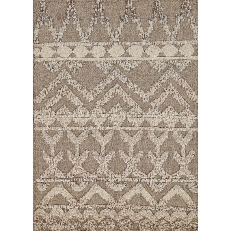 Earth Tone Moroccan Indian Accent Rug Handmade Wool Carpet - 2'0"x 3'0"