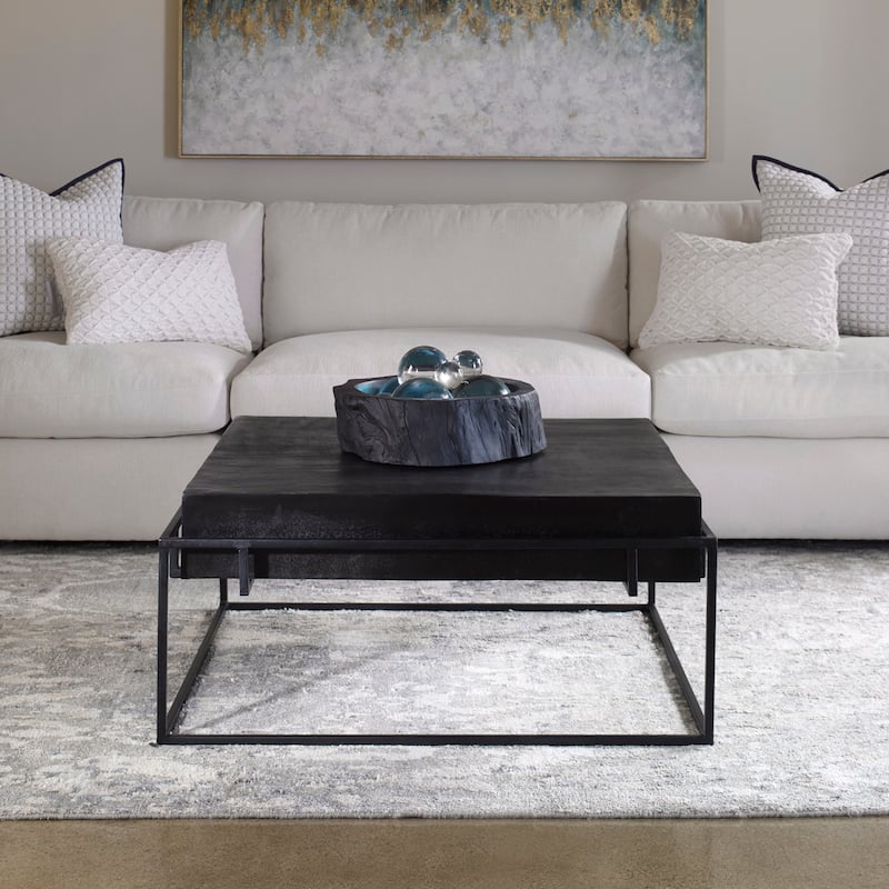 Uttermost 25111 Telone 35" Wide Aluminum Top Iron Coffee Table