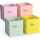 preview thumbnail 2 of 10, Sorbus Kids & Nursery Collapsible Cube Fabric Storage Bins (10.5" x 10.5"), 4 Pack, (Pastel Colors) Yellow