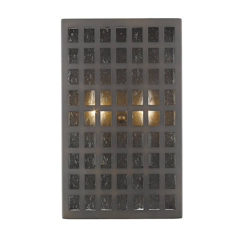 Steel LED Wall Light with Seedy Glass and Flush Mount - 4” x 8” x 13.25” (D x W x H)