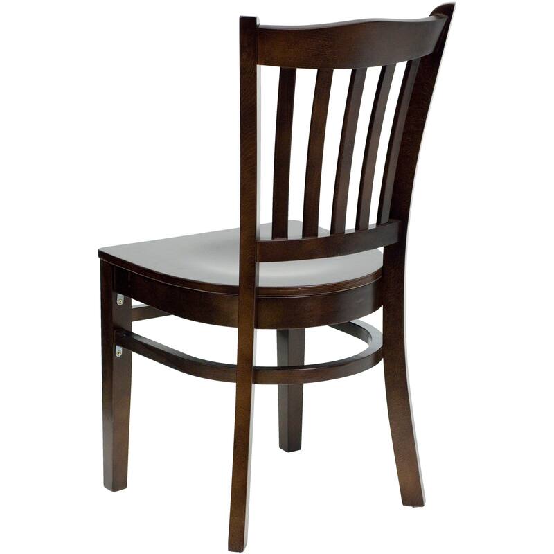 2Pk Vertical Slat Back Wood Restaurant Chair - Hospitality Seating