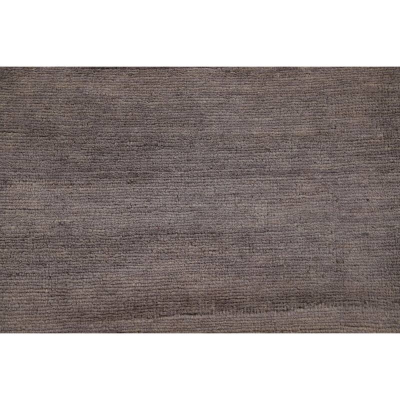 Gray Modern Gabbeh Oriental Area Rug Hand-Knotted Wool Carpet - 5'7"x 7'8"