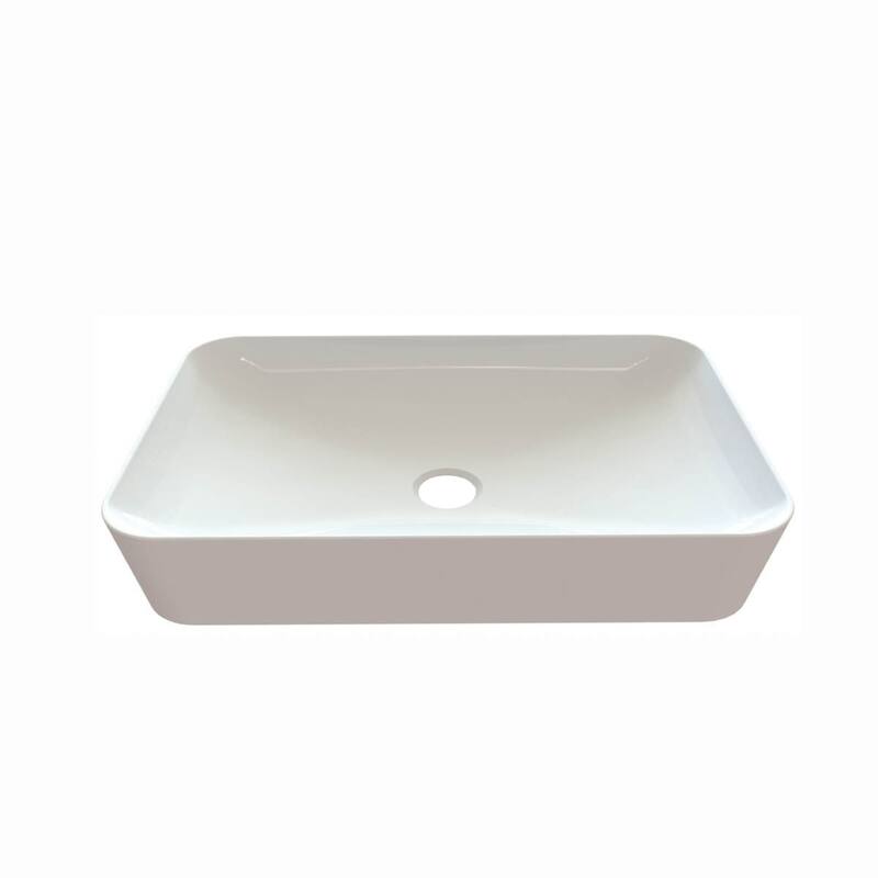 WS Bath Collections Ultra 23-3/5" Vessel Bathroom Sink - Ceramic White