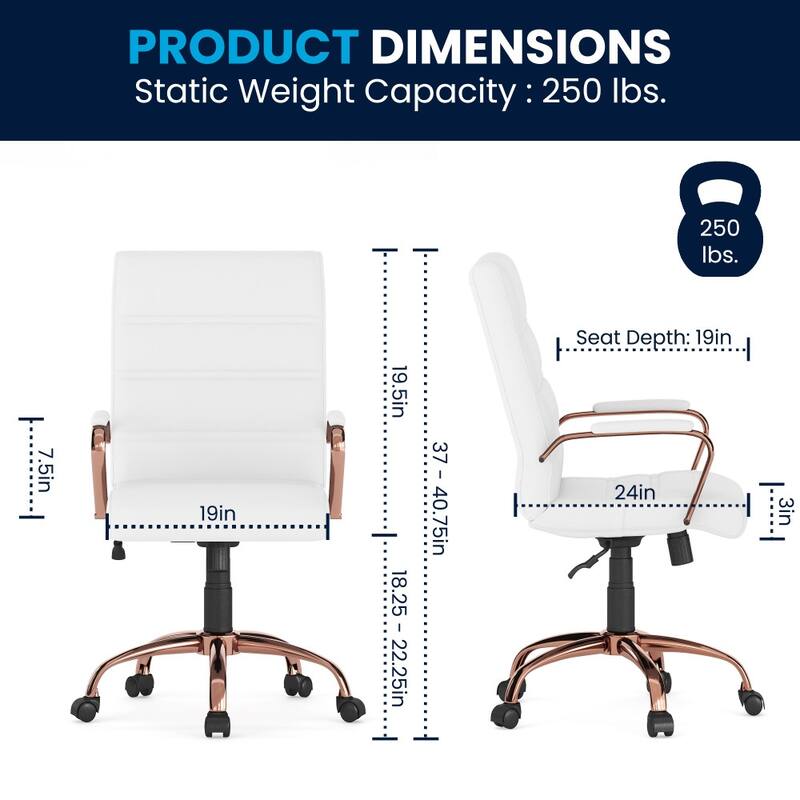 Mid-back LeatherSoft Executive Swivel Office Chair